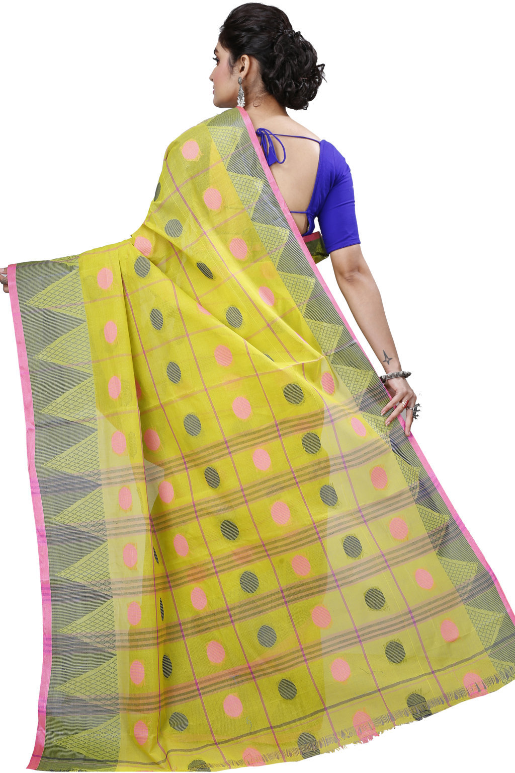 Dark Yellow Pure Cotton Rebeka Tant Saree (1006)